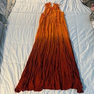 Elegant Orange Ombre Maxi Dress